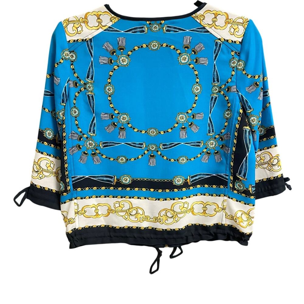 Y2k Cache Nautical Tassel Chain Print Zip Up Adju… - image 5